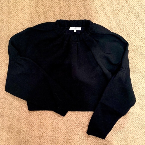 Tibi Black Cropped Sweatshirt - Picture 2 of 5